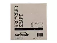 Envelop Papicolor 140x140mm kraft grijs pak à 6 stuks