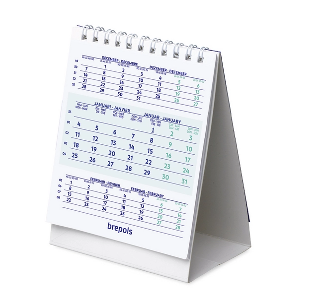 Een 3-Maandsbureaukalender 2025 Brepols 10.5x13cm koop je bij Friese Schrijfkamer