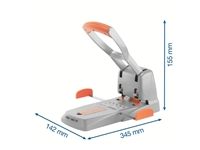 Een Perforator Rapid Supreme HDC150/2 heavy duty 2-gaats 150 vel zilver/oranje koop je bij Supply Mij