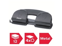 Een Perforator Rexel V412 4-gaats 12 vel zwart koop je bij Kantorice office & business supplies