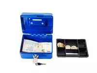 Een Geldkist MAUL met muntgleuf en slot 125x95x60mm blauw koop je bij De Joma BV