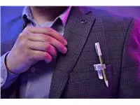 Een Penhouder Terry clip voor 2 pennen/potloden zilverkleurig koop je bij De Joma BV