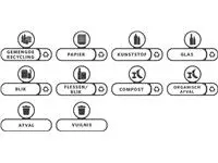 Een Labelset Rubbermaid Slim Jim Recyclestation Nederlands 10 stuks koop je bij De Joma BV