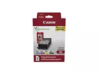 Inktcartridge Canon CLI-581XL 4 kleuren +50 vel fotopapier 10x15cm