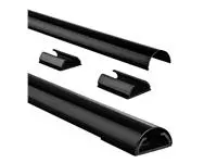 Buy your Kabelkanaal Hama halfrond 110/3,3/1,8 cm aluminium zwart at QuickOffice BV