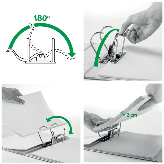 Een Ordner Leitz 1015 180° 52mm PP A4 groen koop je bij VDP Office