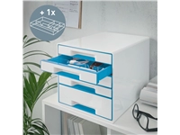 Een Ladenblok Leitz WOW 5 laden wit/blauw koop je bij Friese Schrijfkamer