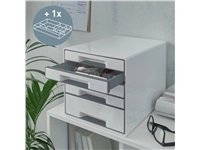 Een Ladenblok Leitz WOW CUBE A4 maxi 5 laden wit/grijs koop je bij Friese Schrijfkamer