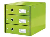 Een Ladenbox Leitz WOW Click & Store 3 laden groen koop je bij Clippz! Office Supplies