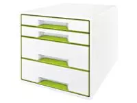 Een Ladenblok Leitz WOW Cube 4 laden wit/groen koop je bij QuickOffice BV