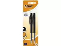 Een Balpen Bic M10 medium zwart blister à 2 stuks koop je bij Kantoorboekhandel Van Atten