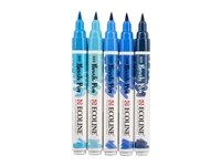 Een Brushpen Talens Ecoline set á 5 stuks blauw koop je bij van Kerkvoorde & Hollander B.V.