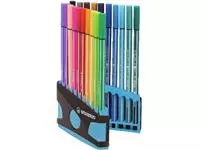 Een Viltstift STABILO Pen 68/20 ColorParade in antraciet/turquoise etui medium assorti etui à 20 stuks koop je bij De Joma BV