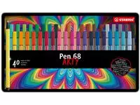 Een Viltstift STABILO Pen 68/40 Arty medium assorti blik à 40 stuks koop je bij Kantoorboekhandel Van Atten