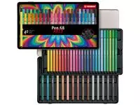 Een Viltstift STABILO Pen 68/40 Arty medium assorti blik à 40 stuks koop je bij Avoux