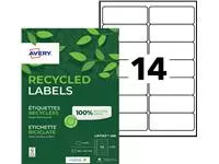 Etiket Avery LR7163-100 99.1x38.1mm recycled wit 1400stuks