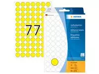 Een Etiket HERMA 2231 rond 13mm geel 2464stuks koop je bij De Joma BV