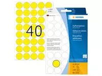 Een Etiket HERMA 2251 rond 19mm geel 1280stuks koop je bij Clippz! Office Supplies