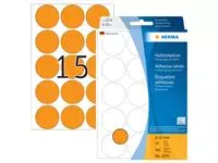 Een Etiket HERMA 2274 rond 32mm fluor oranje 360stuks koop je bij De Joma BV