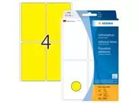 Een Etiket HERMA 2491 52x82mm geel 128 stuks koop je bij Schellen Boek- en Kantoorboekhandel