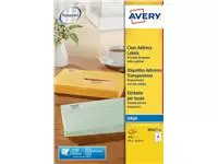 Een Etiket Avery J8563-25 99.1x38.1mm transparant 350stuks koop je bij De Joma BV