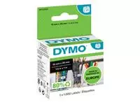 Een Etiket Dymo LabelWriter multifunctioneel 13x25mm 1 rol á 1000 stuks wit koop je bij De Joma BV