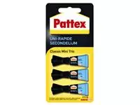 Secondelijm Pattex Classic mini trio tube 3x1gram op blister