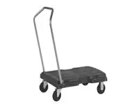 Een Transportkar Rubbermaid Triple Trolley inklapbaar 225kg zwart koop je bij D. Sonneveld B.V.