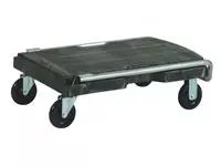 Een Transportkar Rubbermaid Triple Trolley inklapbaar 225kg zwart koop je bij Den Otter Kantoorpartners B.V.