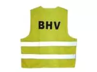 Een Veiligheidsvest Leina met opdruk "BHV " geel koop je bij De Joma BV