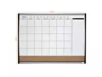 Een Whiteboard Nobo magnetische planner met prikbord van kurk 585x430mm koop je bij QuickOffice BV