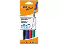 Viltstift Bic Velleda 1744 whiteboard rond medium assorti kartonnen etui à 4 stuks