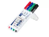 Viltstift Staedtler 301 whiteboard rond assorti 1mm 4stuks