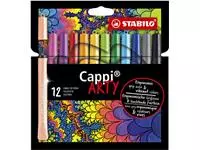 Een Viltstift STABILO Cappi 168/12 Arty medium assorti etui à 12 stuks koop je bij "De Waal" Kantoor Efficiency