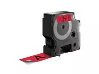 Een Labeltape Dymo LabelManager D1 polyester 24mm zwart op rood koop je bij De Joma BV