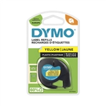 Een Labeltape Dymo LetraTag plastic 12mm zwart op geel koop je bij Schellen Boek- en Kantoorboekhandel