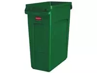 Een Afvalbak Rubbermaid Slim Jim Vented met luchtsleuven 60L groen koop je bij Kantorice office &amp; business supplies