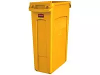 Een Afvalbak Rubbermaid Slim Jim Vented met luchtsleuven 87liter geel koop je bij De Joma BV