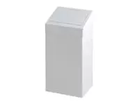 Een Afvalbak Vepa Bins met pushdeksel 50 liter metaal wit koop je bij Romijn Office Supply