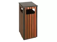 Een Afvalbak Vepa Bins voor buiten 36l zwart/houtlook koop je bij De Joma BV