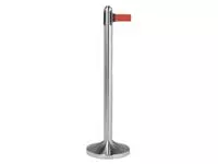 Een Afzetpaal Securit RVS met rolband 210cm rood koop je bij Clippz! Office Supplies