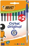 Een Balpen Bic Cristal medium assorti blister à 8+2 gratis koop je bij De Joma BV