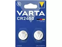 Een Batterij Varta knoopcel CR2450 lithium blister à 2stuk koop je bij Continu Kantoor