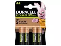 Een Batterij oplaadbaar Duracell 4xAA 1300mAh Plus koop je bij De Joma BV