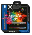 Een Brushpen Staedtler PigmentArts set à 36 kleuren koop je bij De Joma BV