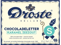 Een Chocoladeletter Droste melk karamel zeezout &quot;S&quot; 135gr koop je bij Romijn Office Supply