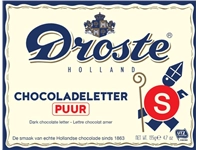 Een Chocoladeletter Droste puur &quot;S&quot; 135gr koop je bij &quot;De Waal&quot; Kantoor Efficiency