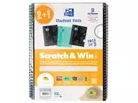 Een Collegeblok Oxford School A4+ lijn 23-gaats 160 pagina&#39;s 80gr scratch&amp;win assorti voordeelpak koop je bij Schellen Boek- en Kantoorboekhandel