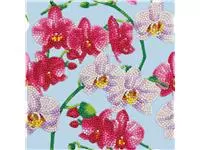 Een Diamondpainting Crystal Art Kaart watercolor Orchids 18x18cm koop je bij Sysdicom BV