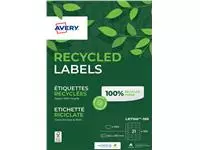 Een Etiket Avery LR7160-100 63.5x38.1mm recycled wit 2100stuks koop je bij De Joma BV